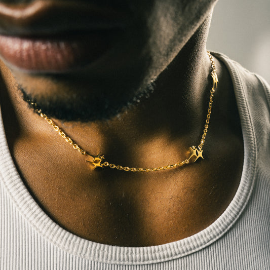 Chaîne double stars Dorée