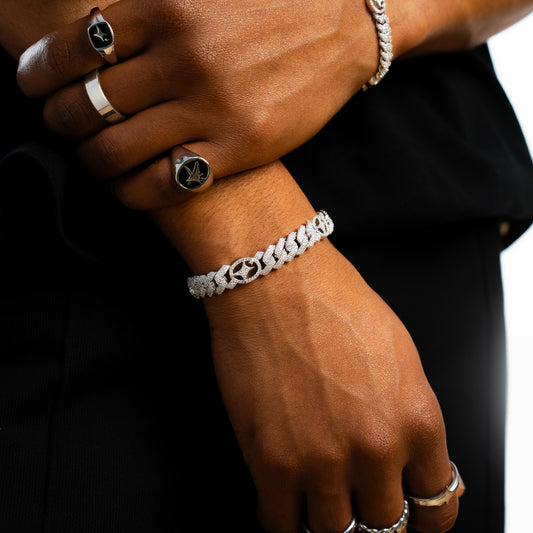 Bracelet Prong link Signature 10mm Argenté