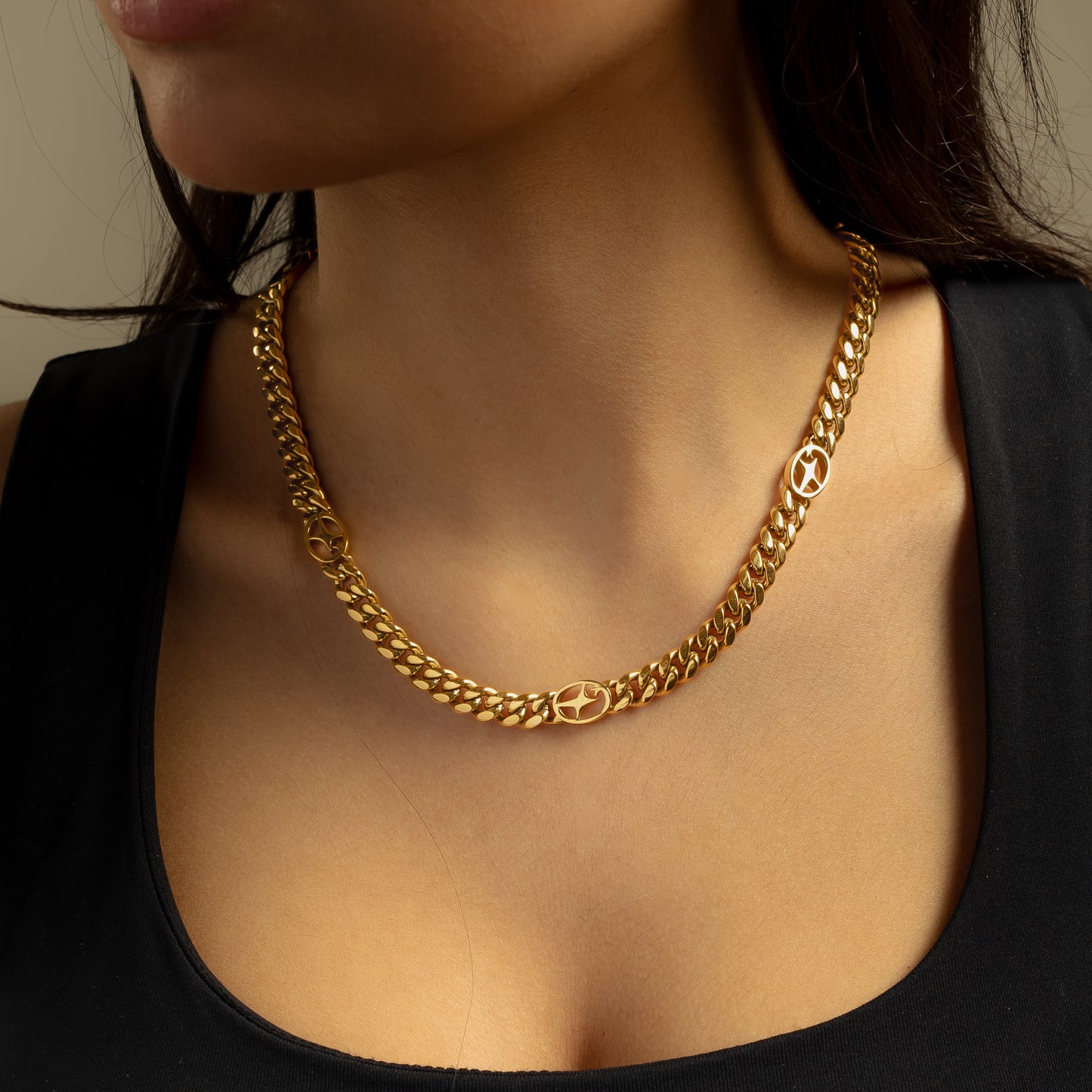 Cuban link chain 8 mm Signature Gold