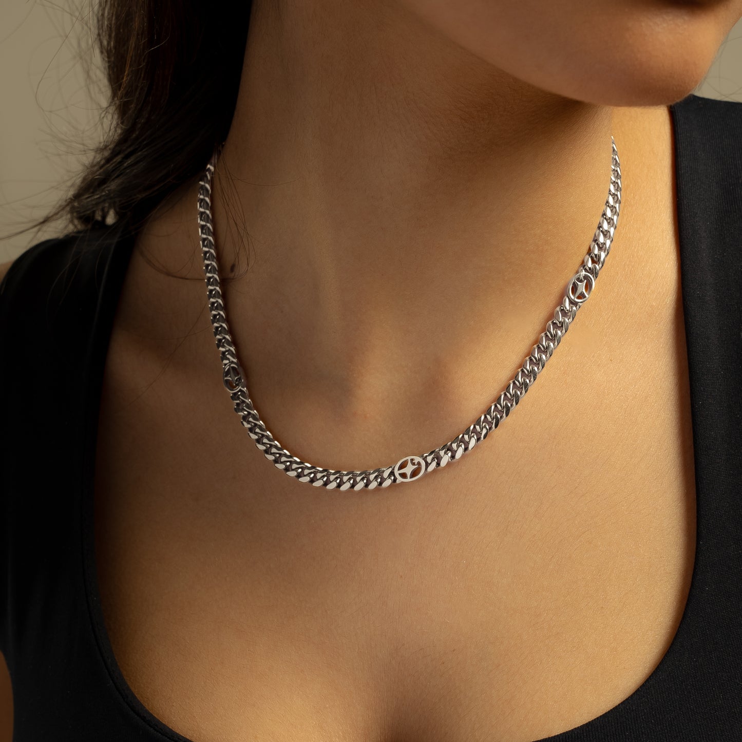 Chaîne Cuban link 6 mm Signature Argentée