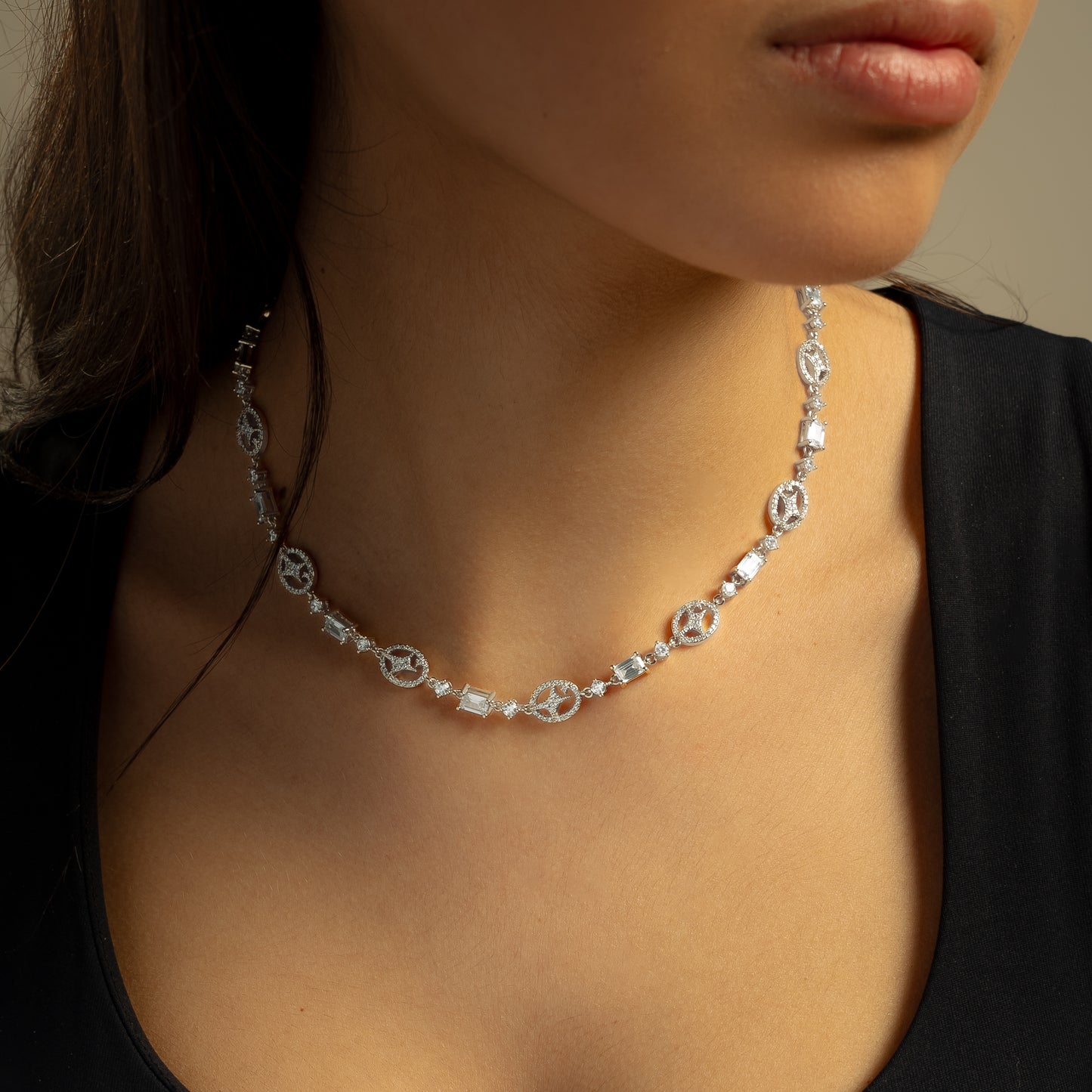 Chaîne Iced signature argentée