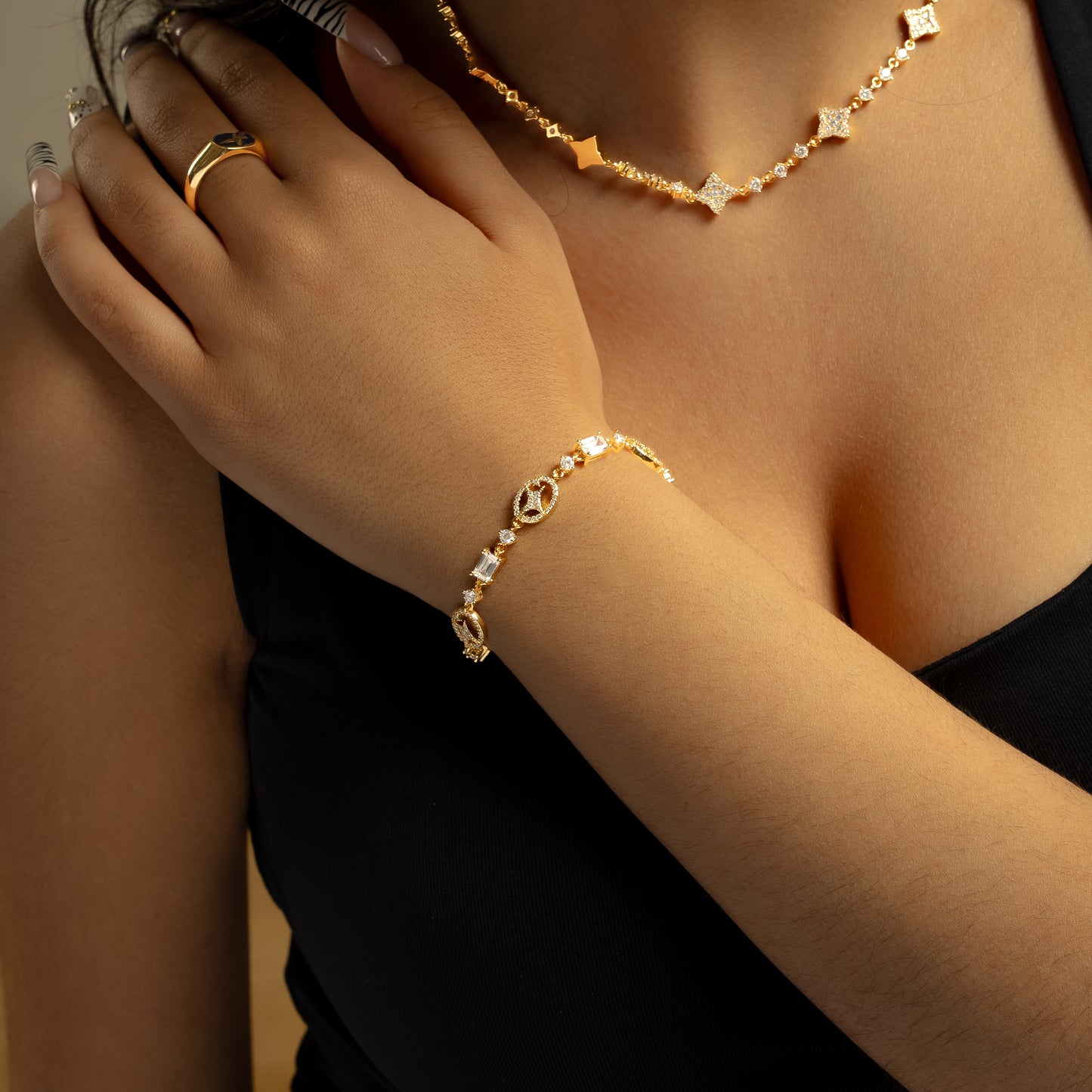 Bracelet Iced signature doré