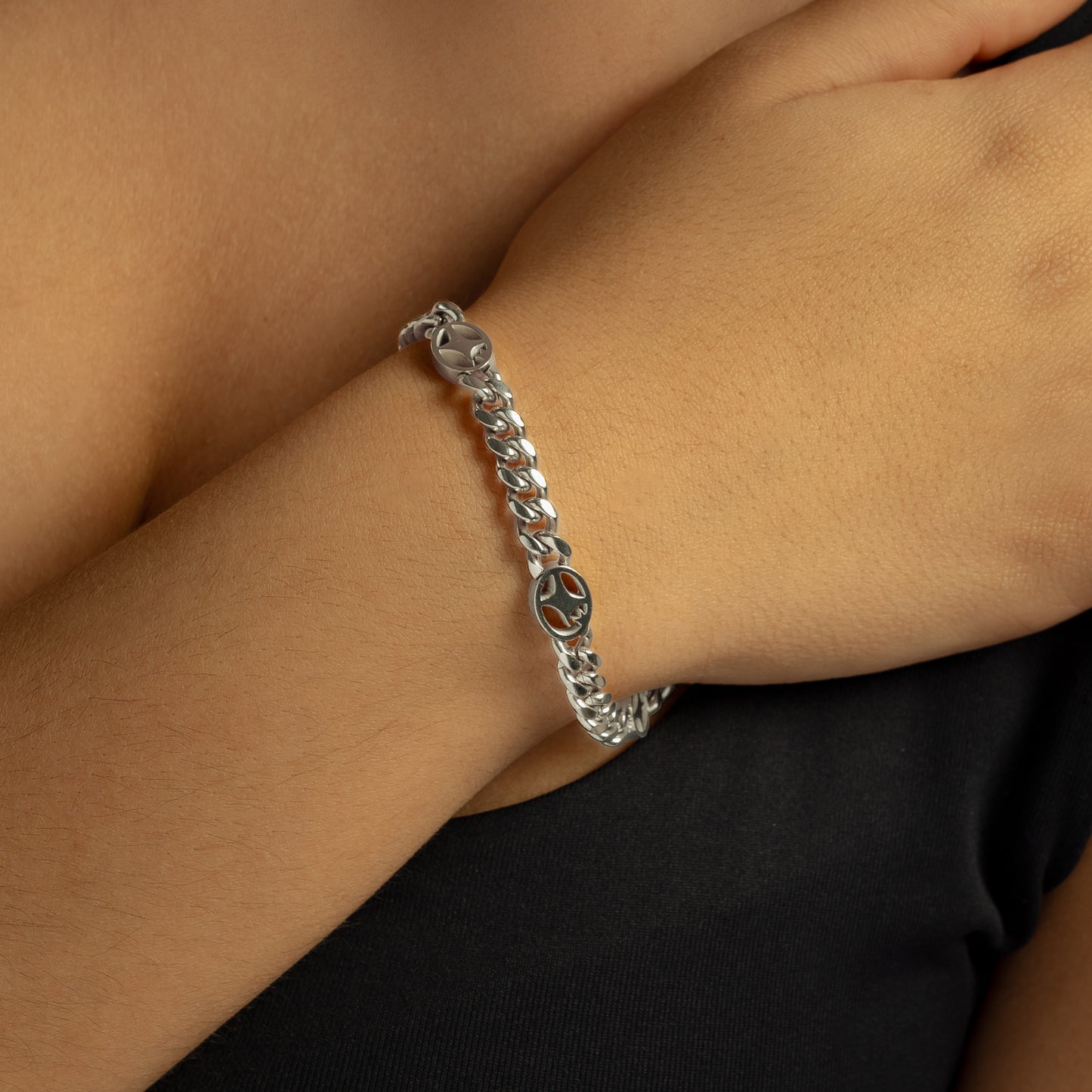 Cuban link bracelet 6 mm Signature Silver