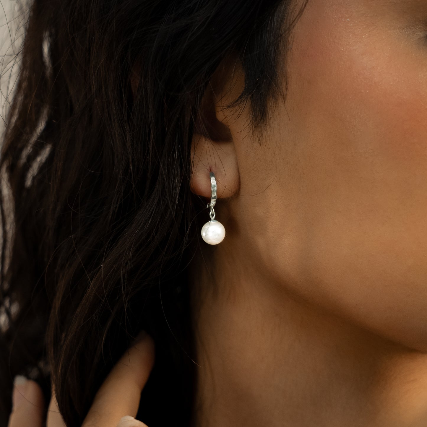 Pearl silver earrings