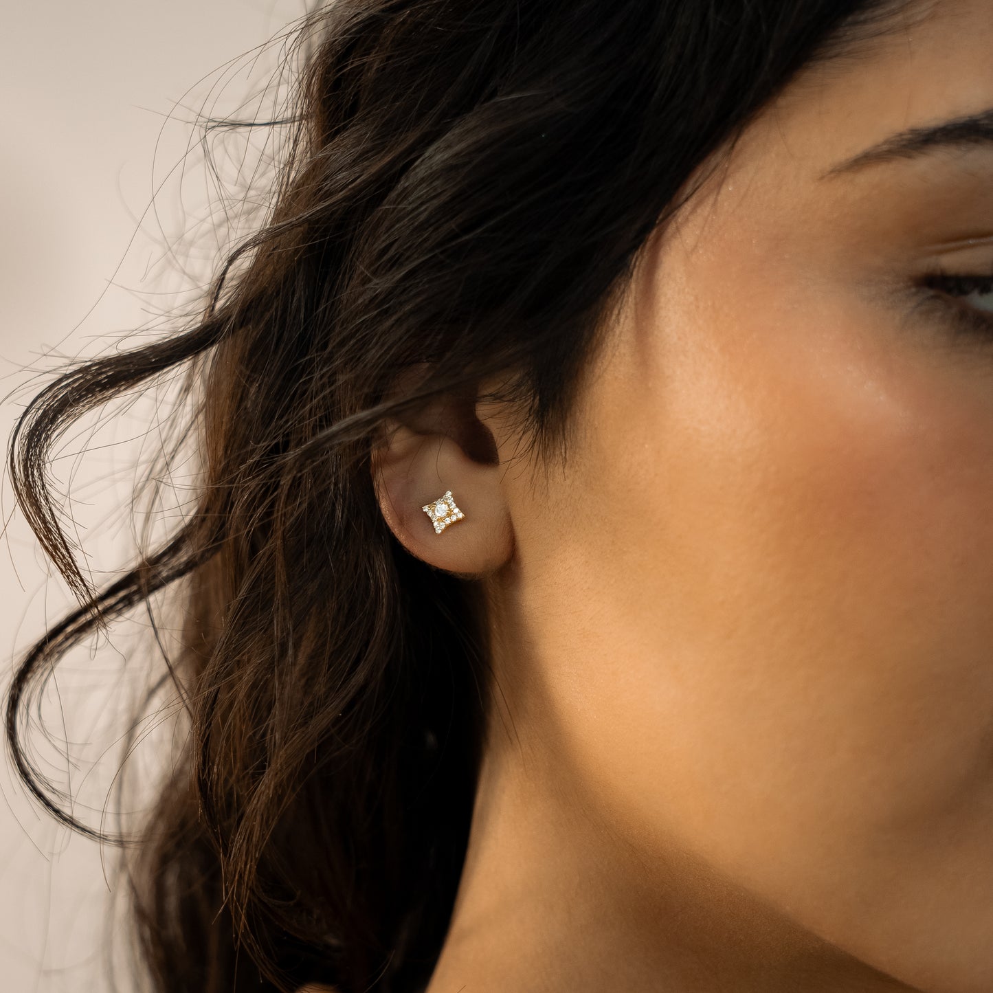 Golden star earrings