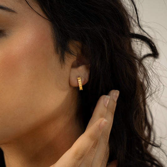 Cuban link golden earrings