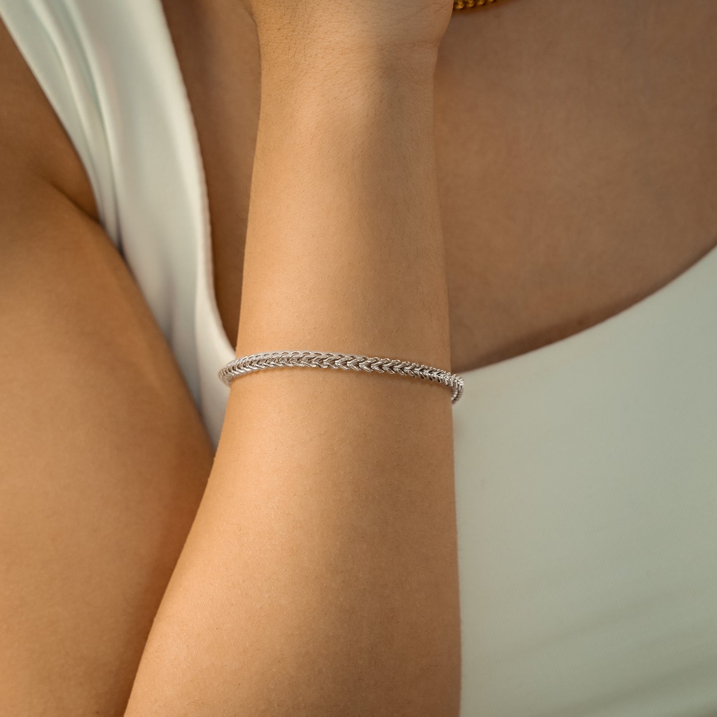 Bracelet Franco 3 mm argenté