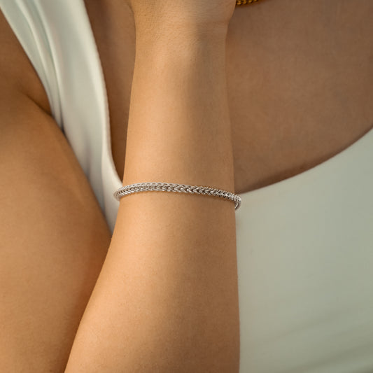 Bracelet Franco 3 mm argenté