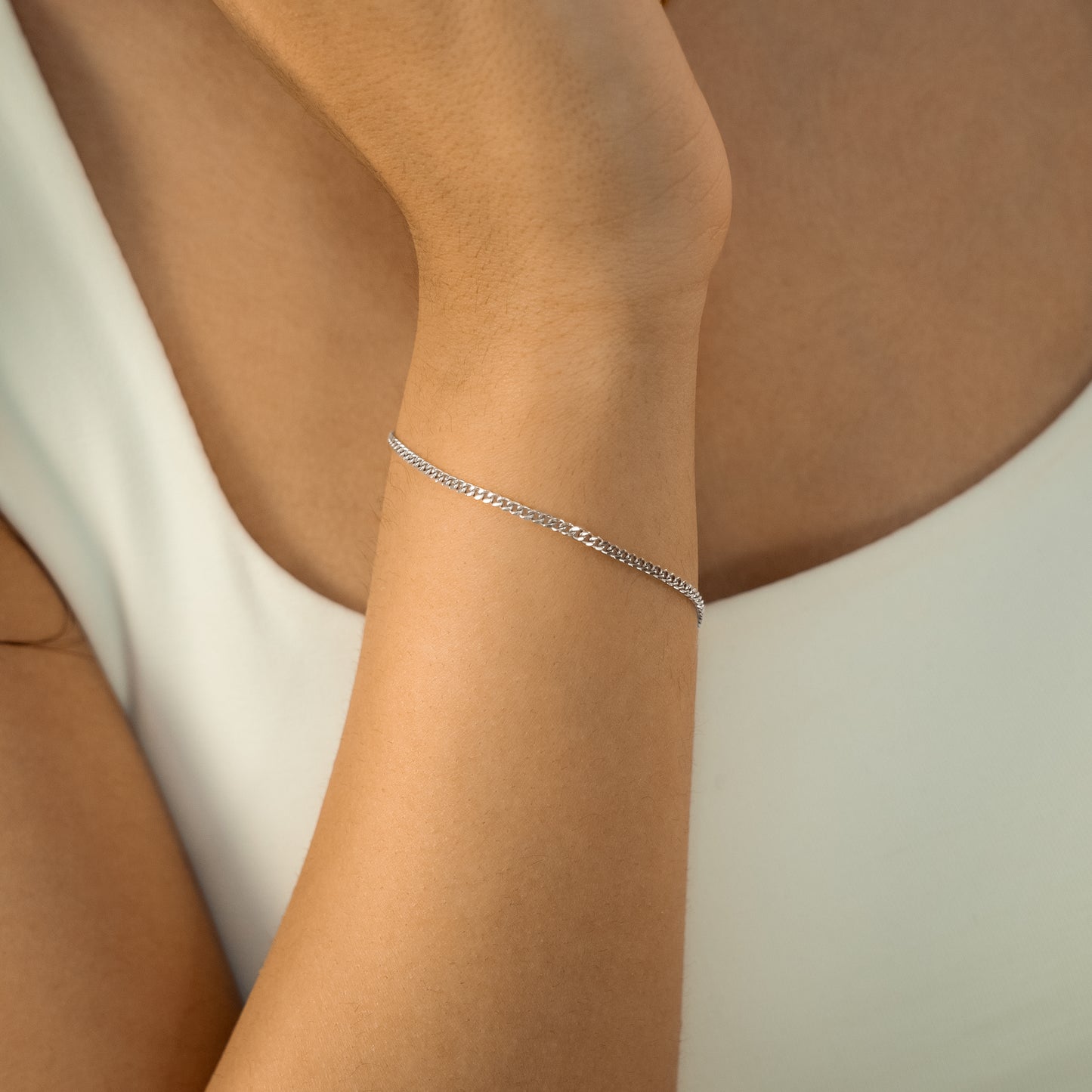 Bracelet Cuban link 2 mm argenté