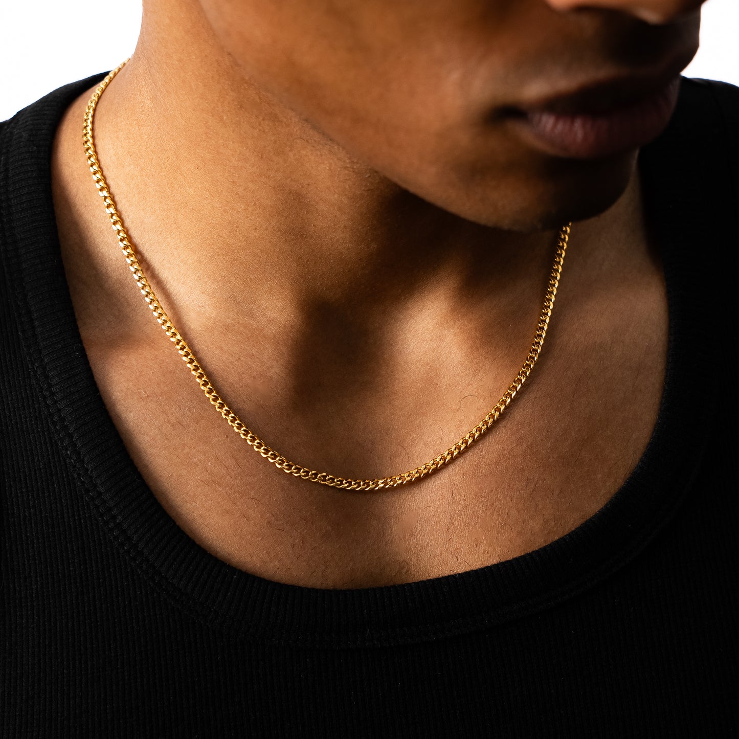Cuban link chain 3 mm gold