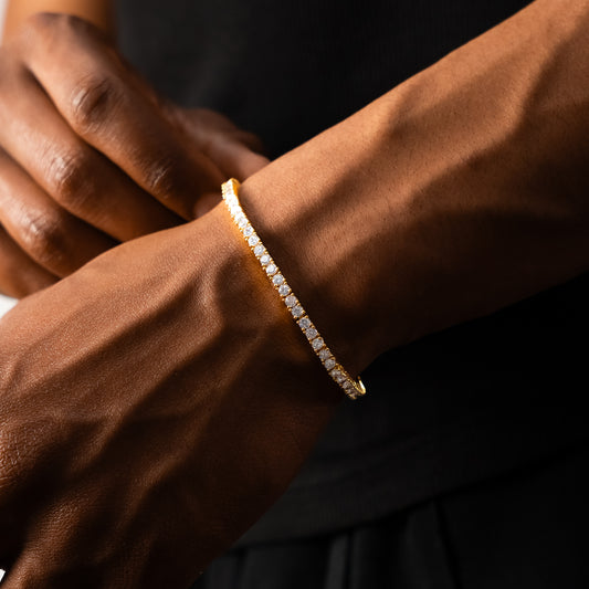 Bracelet Tennis 3 mm doré