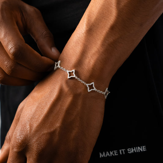 Hollow Flower Bracelet Silver