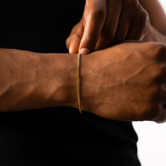 Bracelet Cuban link 2 mm doré