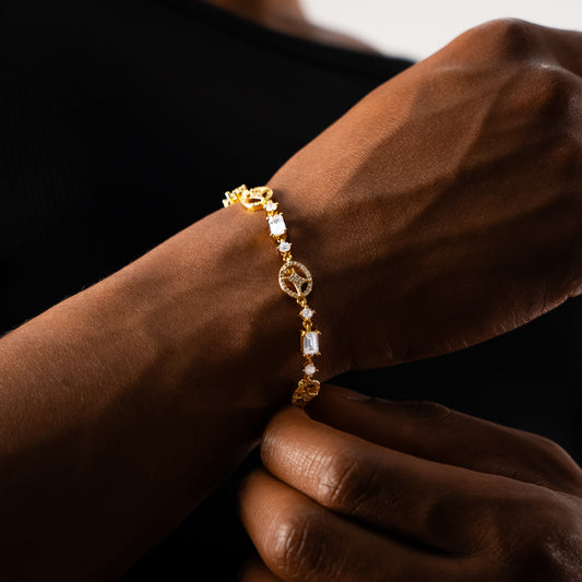 Bracelet Iced signature doré
