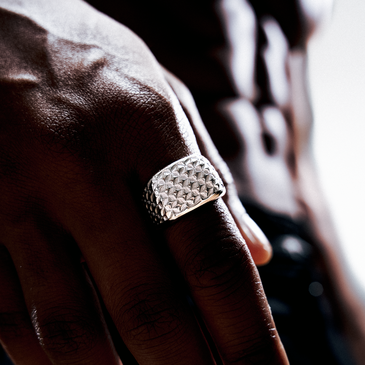 Starfield Square Signet ring - Argentée