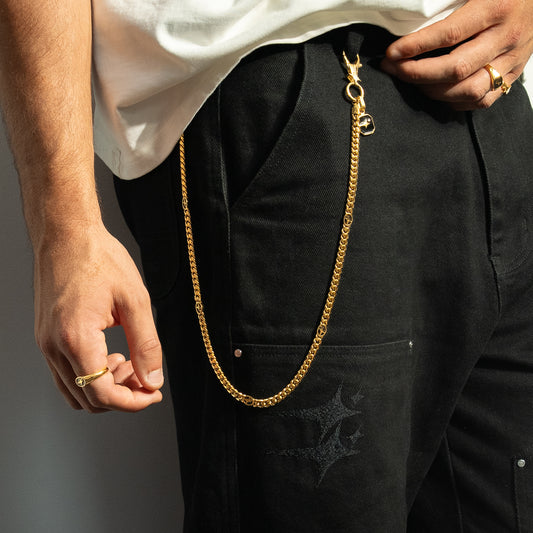 Wallet Chain Cuban link Signature 6 mm Dorée