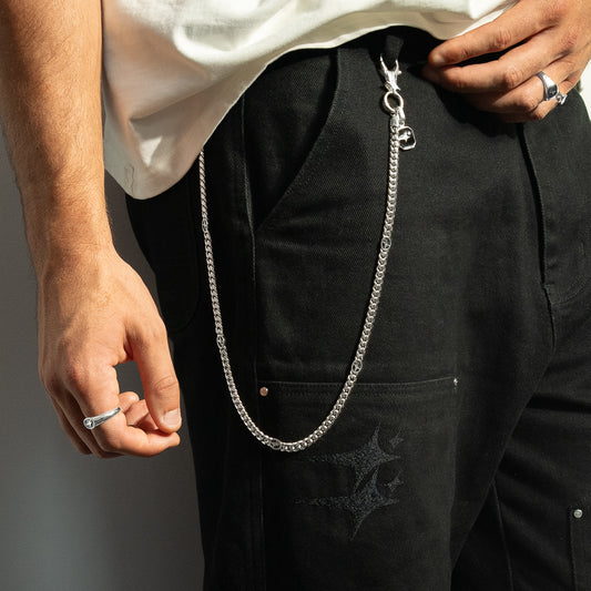 Wallet Chain Cuban link Signature 6 mm Argentée