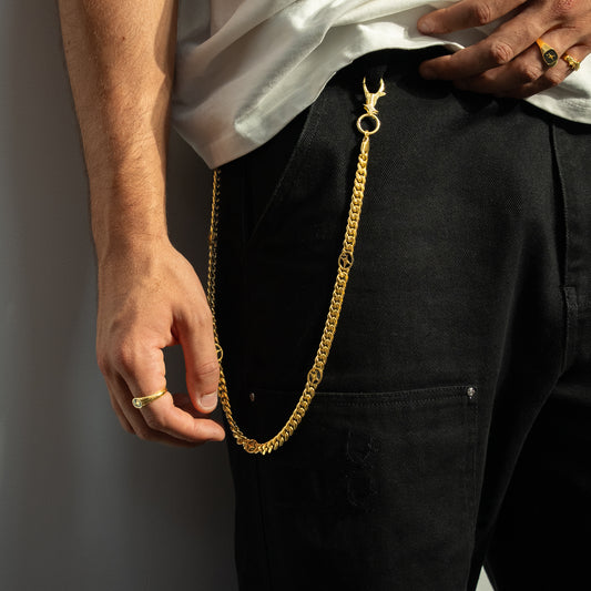 Wallet Chain Cuban link Signature 8 mm Dorée