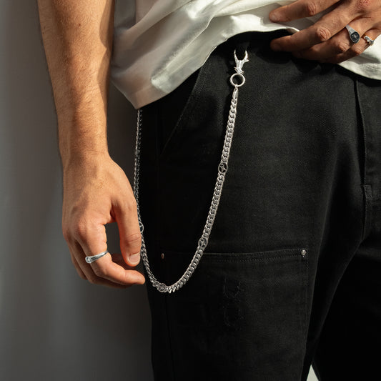 Wallet Chain Cuban link Signature 8 mm Argentée