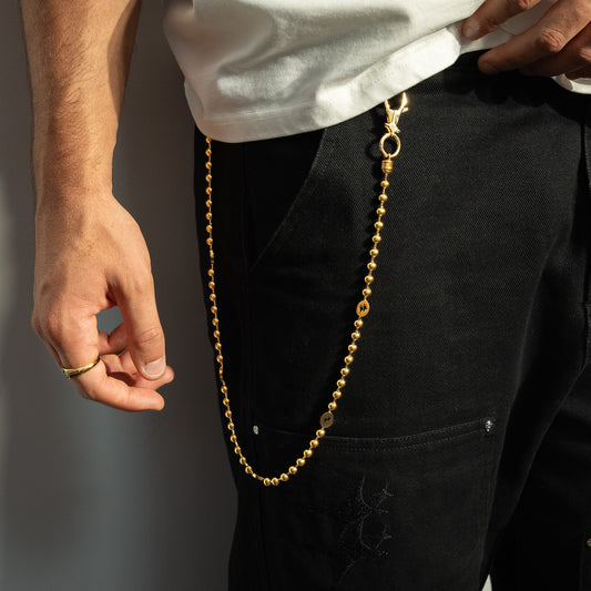 Wallet Chain Bead link Signature Dorée