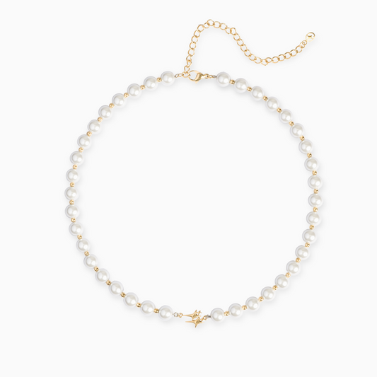 Pearl Double Stars Gold Chain