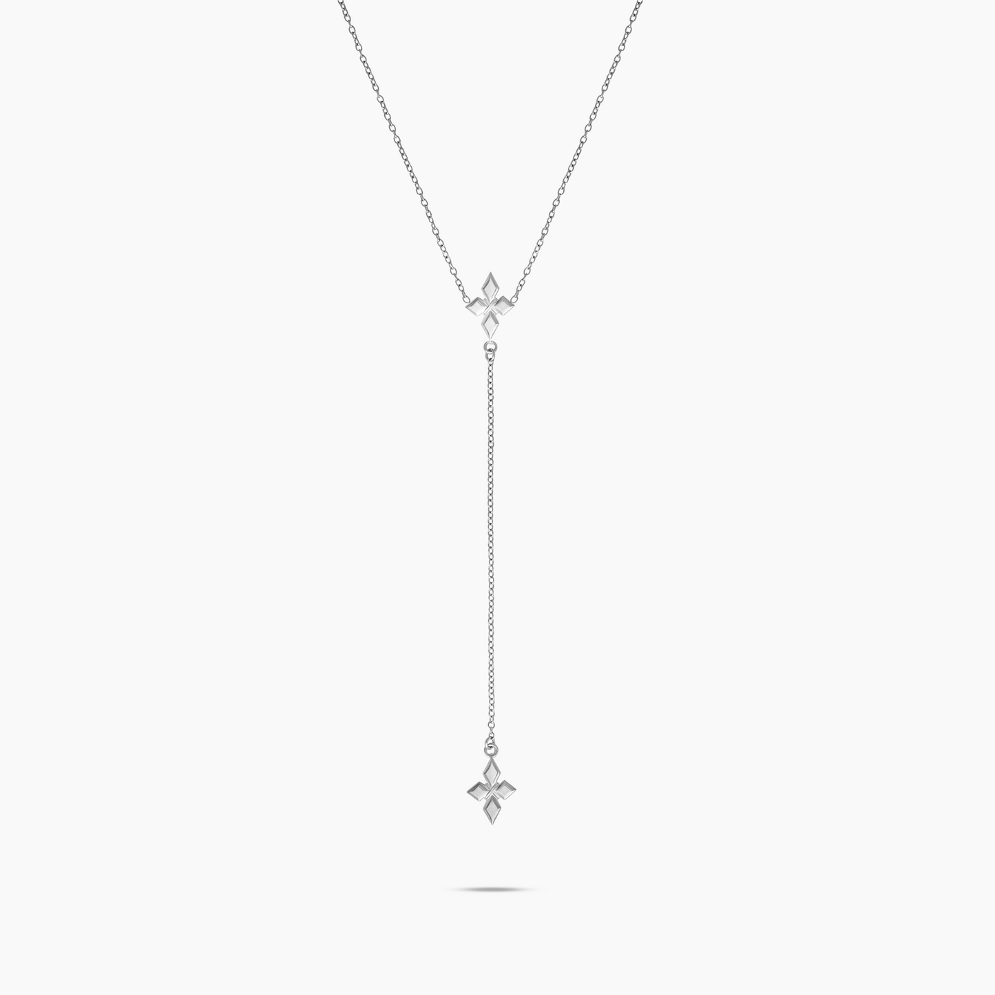 Chaîne Double Crossed Star - Argenté
