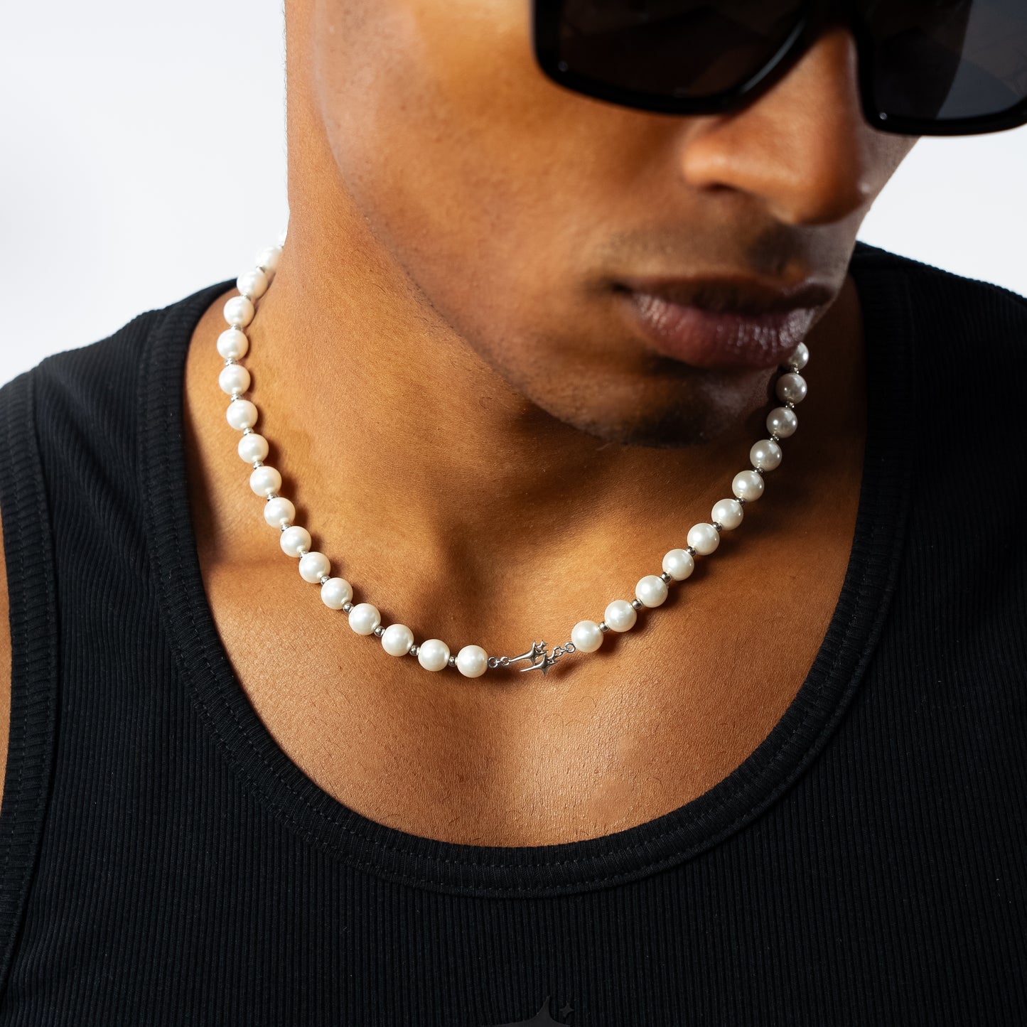 Chaîne Pearl Double Stars Argentée