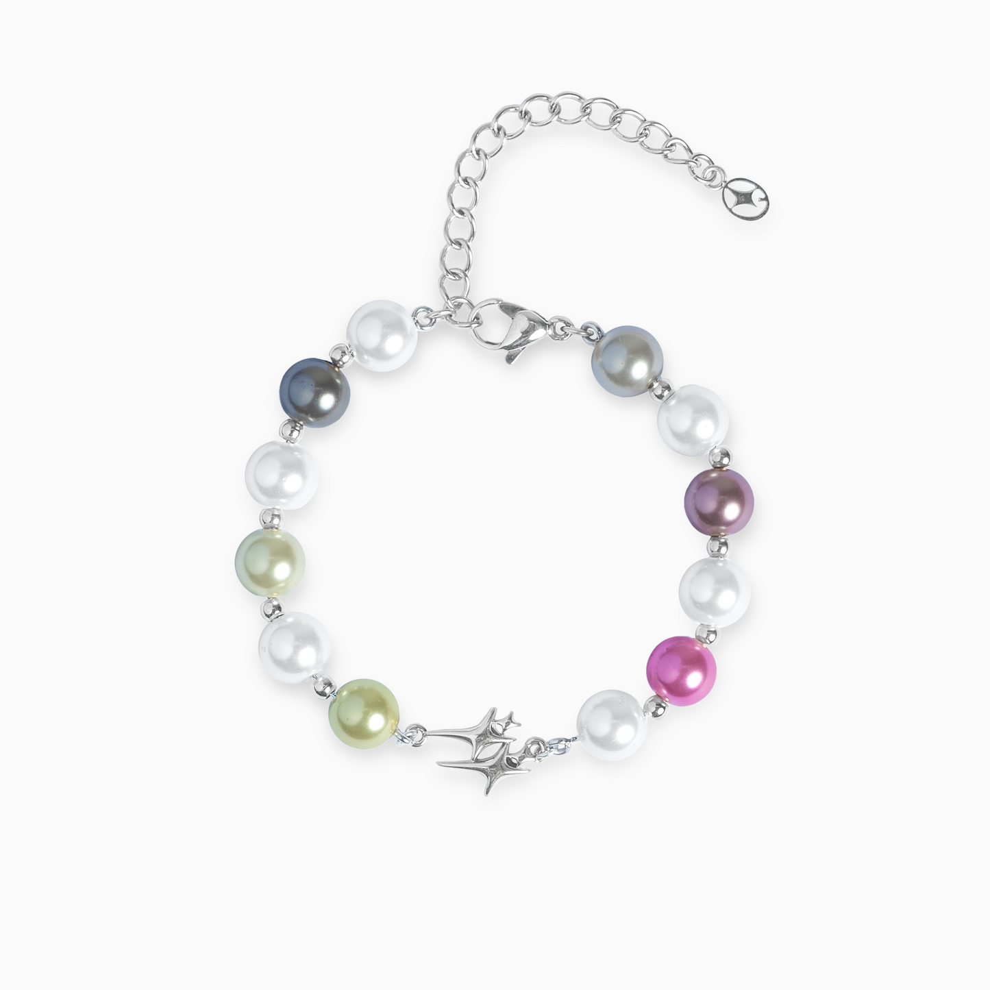 Pearl Double Stars Bracelet Silver - Multicolor