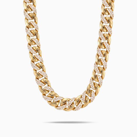 Chaîne Iced Icon Cuban link 15mm 1/2 Dorée