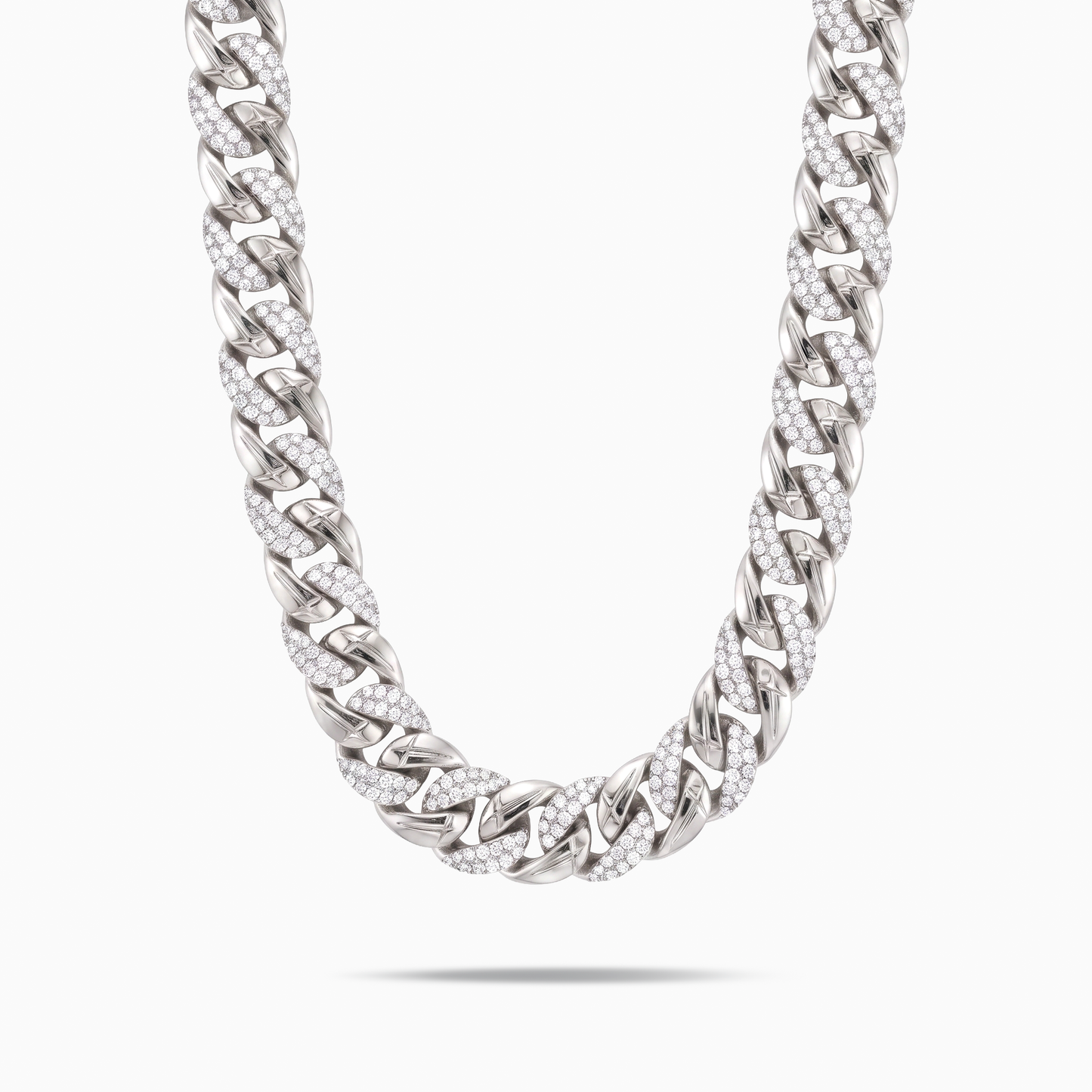 Chaîne Iced Icon Cuban link 15mm 1/2 Argentée