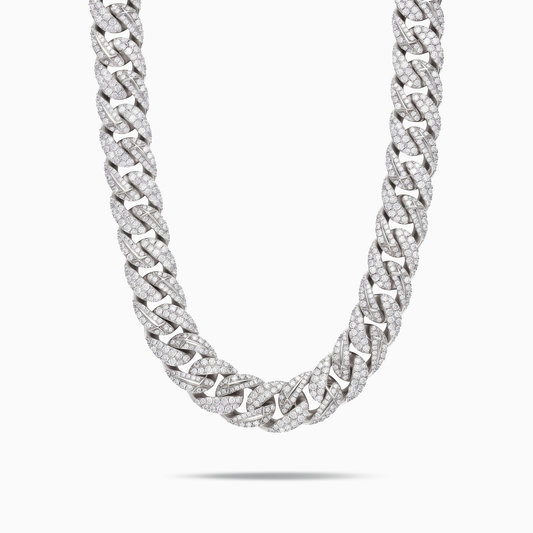 Chaîne Iced Icon Cuban link 15mm Argentée