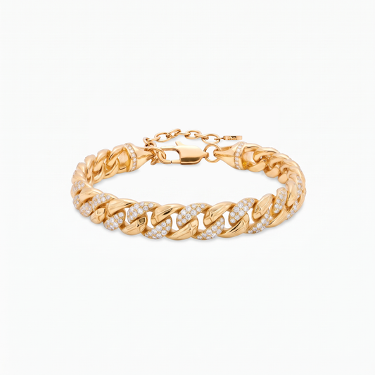 Bracelet Iced Icon Cuban link 8mm 1/2 - Doré