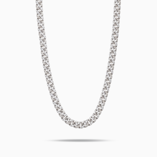 Chaîne Iced Icon Cuban link 6mm 1/2 Argentée