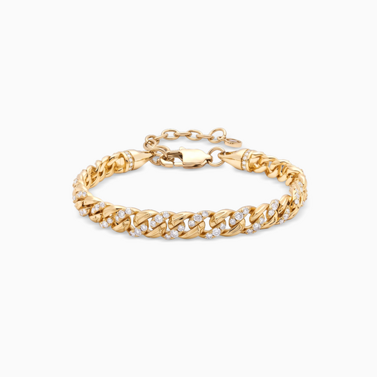 Bracelet Iced Icon Cuban link 6mm 1/2 - Doré