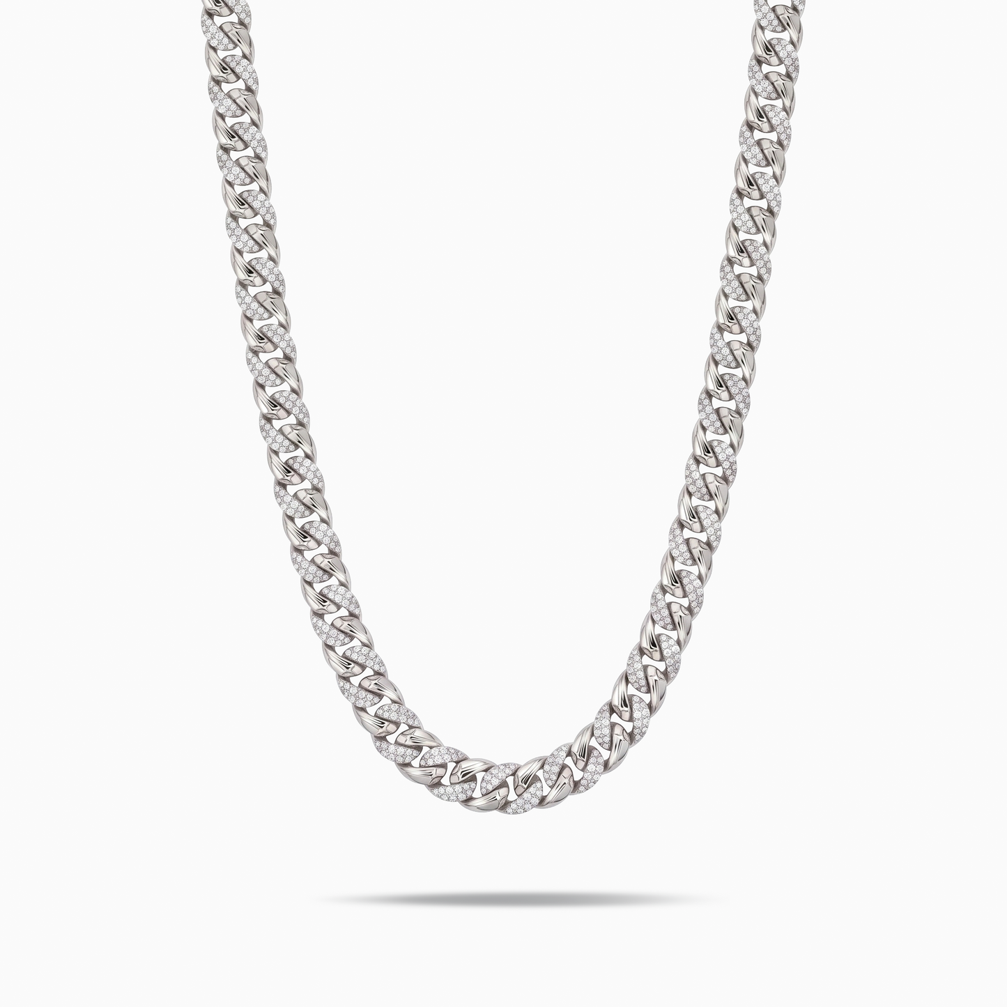 Chaîne Iced Icon Cuban link 8mm 1/2 Argentée