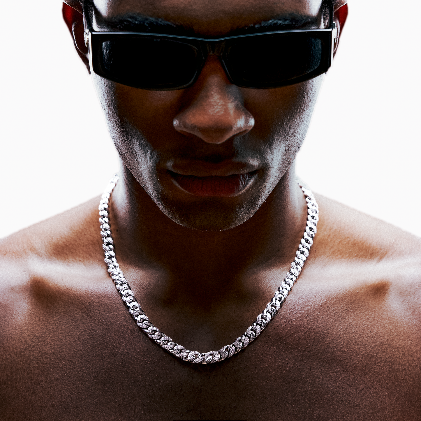 Chaîne Iced Icon Cuban link 8mm 1/2 Argentée