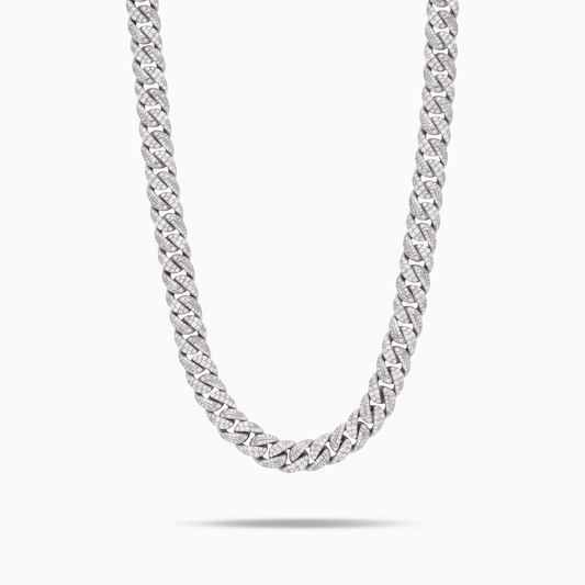 Chaîne Iced Icon Cuban link 8mm Argentée