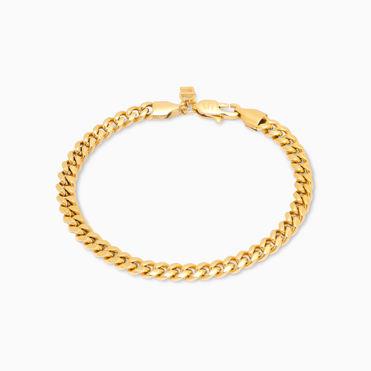 Bracelet Cuban link 5 mm doré