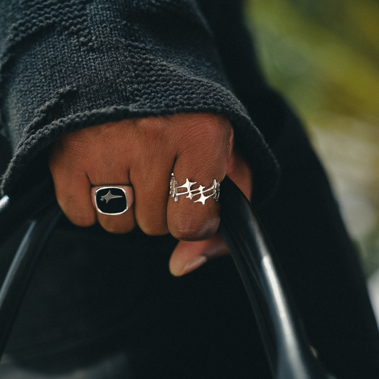 Monogram Ring Argenté