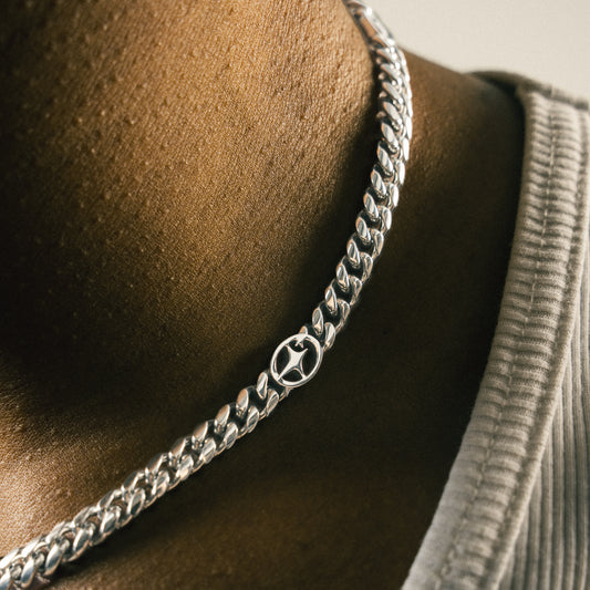 Cuban link chain 6 mm Signature Silver