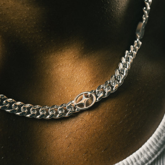 Chaîne Cuban link 8 mm Signature Argentée