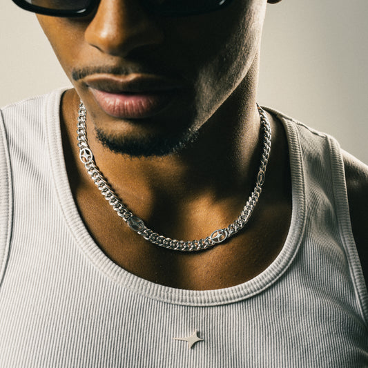 Chaîne Cuban link 8 mm Signature Argentée