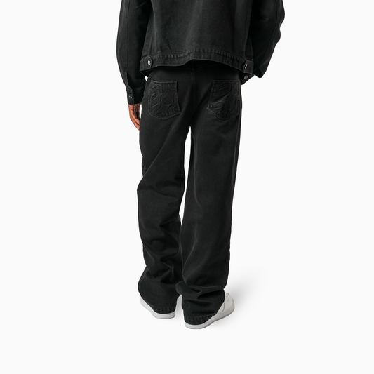 Carpenter Denim Monogram - Black Moissanite
