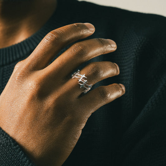 Monogram Ring Argenté