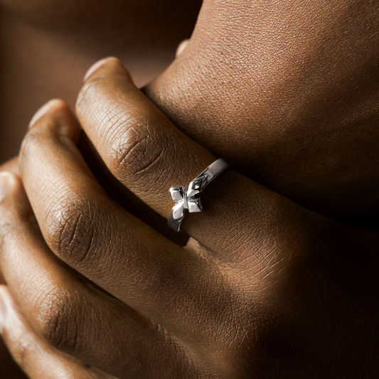 Crossed star ring - Argenté