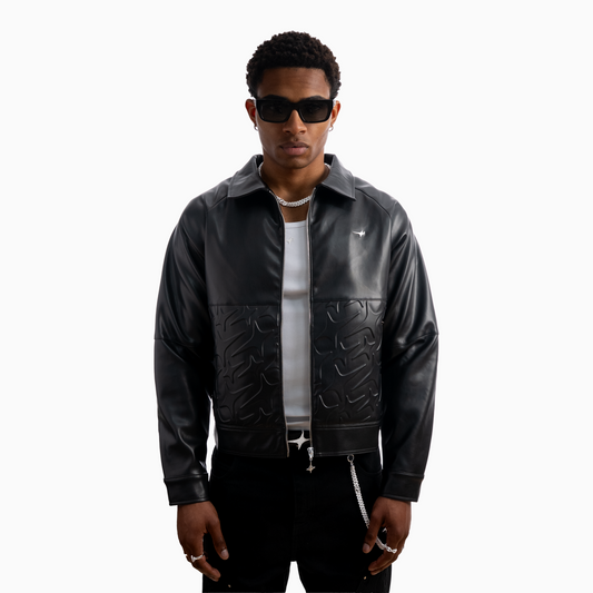 Leather Jacket Monogram - Noir & Moissanite
