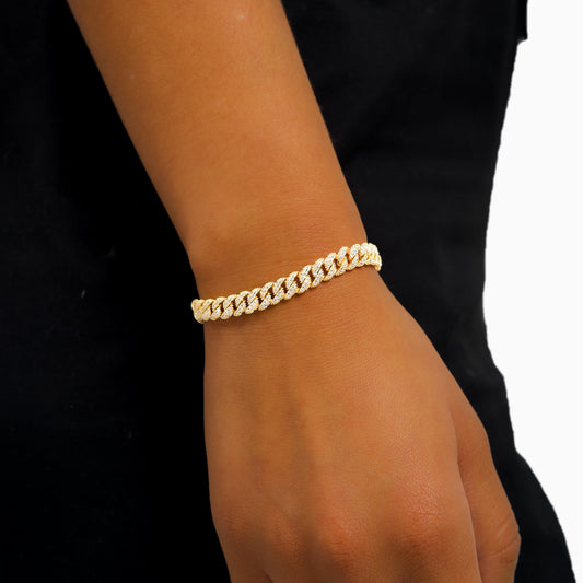 Iced cuban link 6.8mm bracelet