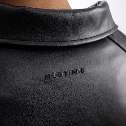 Leather Jacket Monogram - Noir & Moissanite