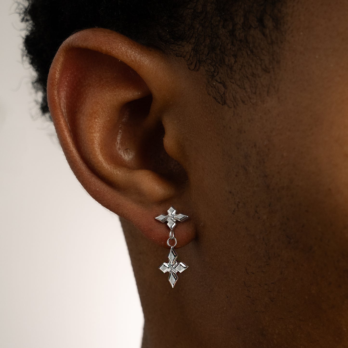 Crossed Star Earrings - Argenté
