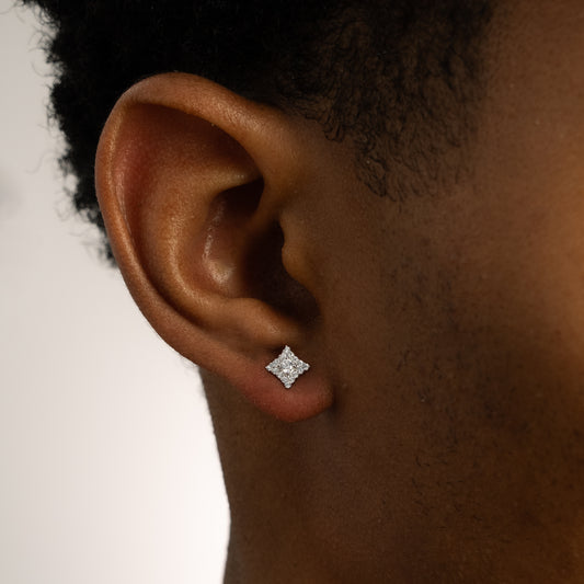 Silver star earrings
